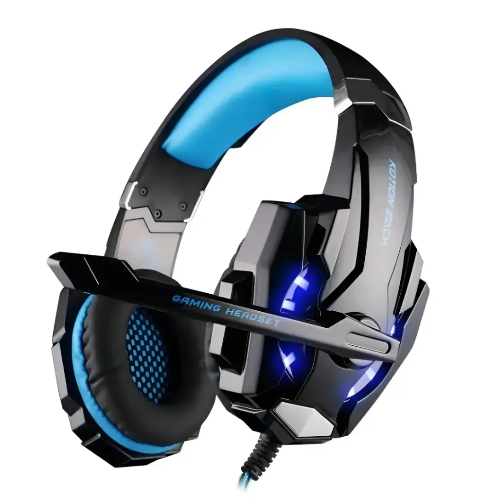 Audífonos gamer Kotion Each G9000 over-ear con luz LED para PS4 Xbox One y PC  (Azul)