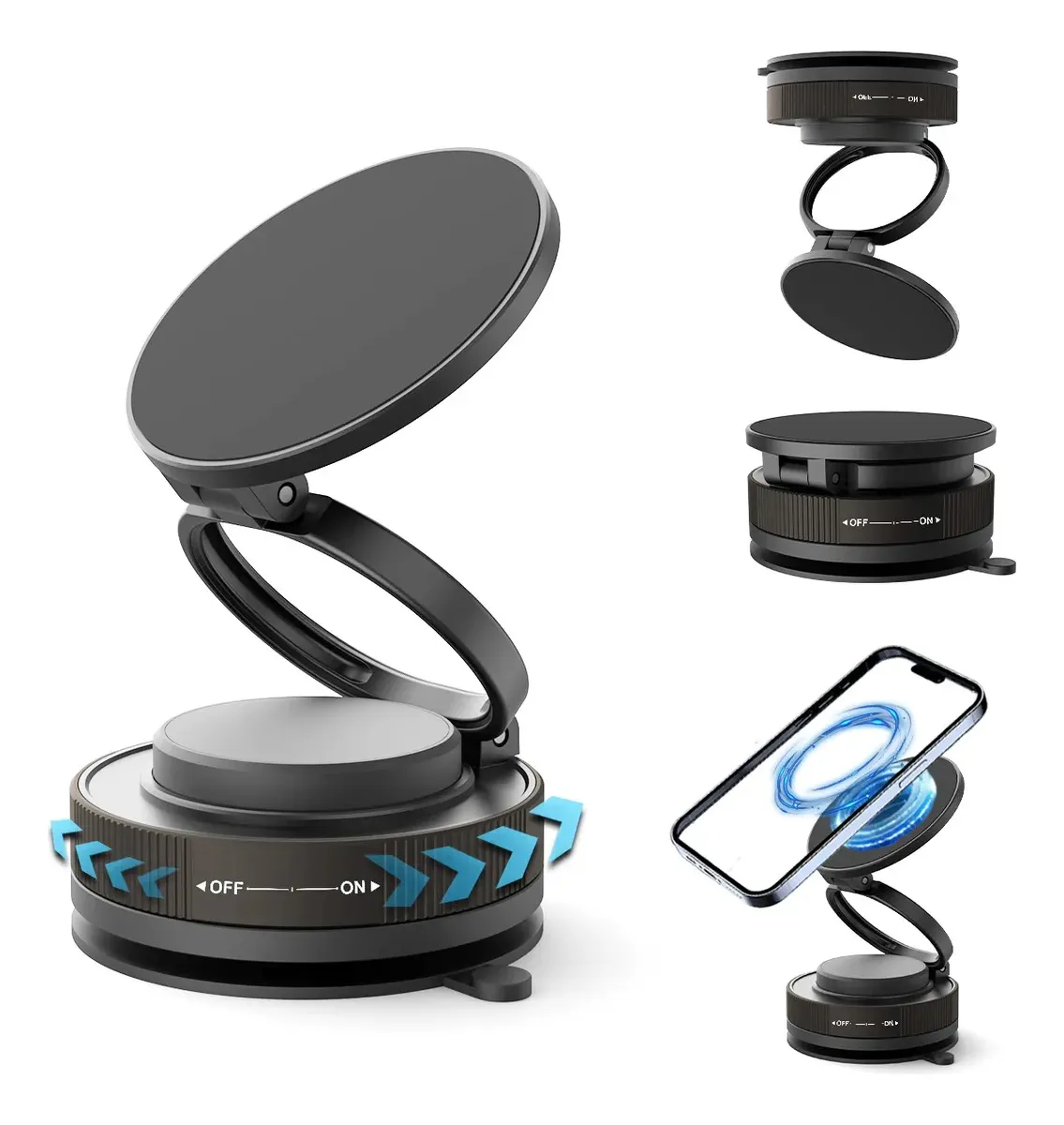 [PKS100979-1] Soporte Magnético Para Celular En Coche Rotación 360° Negro 