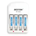 Cargador Beston 1100mah + 4 Pilas Aaa Recargables 1.2v Compatible Aa/aaa