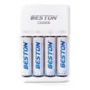 Cargador Beston 1500mah + 4 Pilas Aaa Recargables 1.2v Compatible Aa/aaa