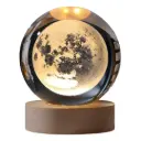 Lámpara Led 3D Cristal K9 Claro USB Mesa Luz Calida