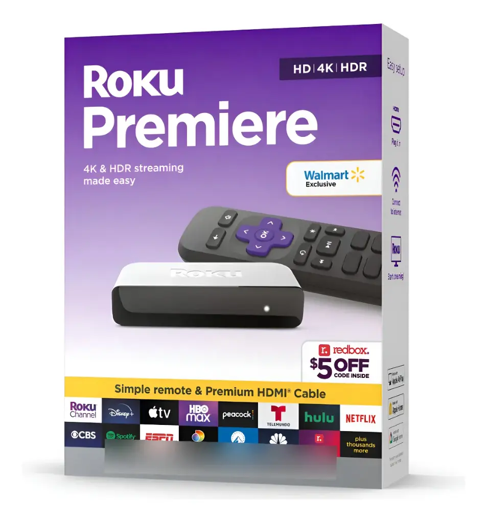 [PKS100058] Convertidor Smart Tv Roku Premiere 4k Hdr Full Hd Asistente De Voz Hdmi Color Negro 